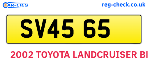SV4565 are the vehicle registration plates.