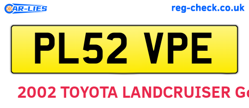 PL52VPE are the vehicle registration plates.