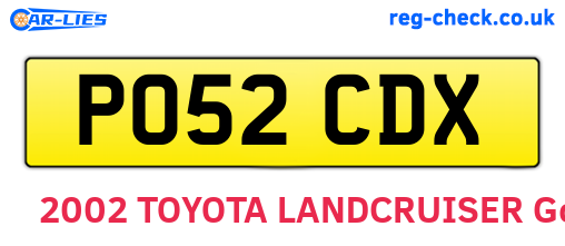 PO52CDX are the vehicle registration plates.