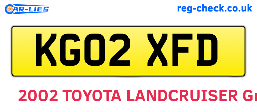 KG02XFD are the vehicle registration plates.