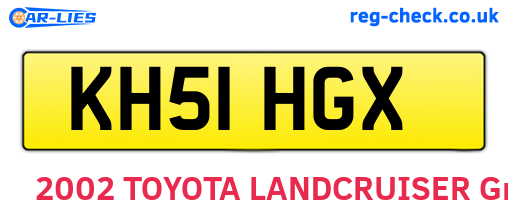 KH51HGX are the vehicle registration plates.
