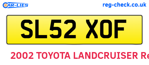 SL52XOF are the vehicle registration plates.