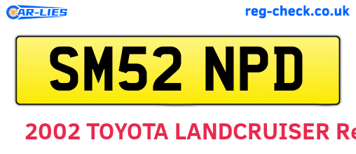 SM52NPD are the vehicle registration plates.