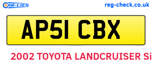AP51CBX are the vehicle registration plates.