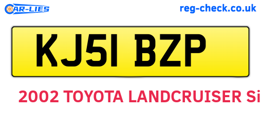 KJ51BZP are the vehicle registration plates.