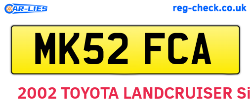 MK52FCA are the vehicle registration plates.