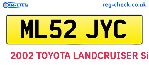 ML52JYC are the vehicle registration plates.