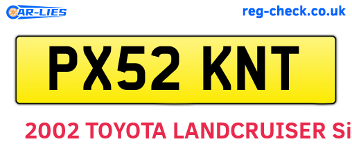 PX52KNT are the vehicle registration plates.