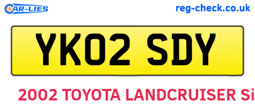 YK02SDY are the vehicle registration plates.