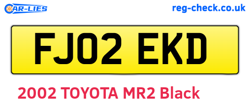 FJ02EKD are the vehicle registration plates.