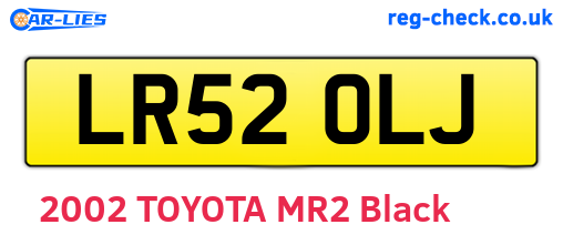 LR52OLJ are the vehicle registration plates.