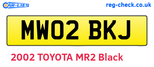 MW02BKJ are the vehicle registration plates.