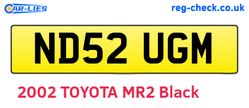 ND52UGM are the vehicle registration plates.