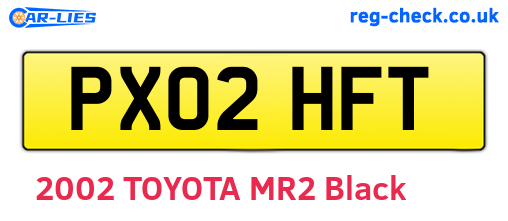 PX02HFT are the vehicle registration plates.