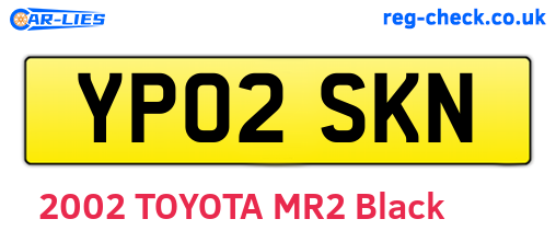 YP02SKN are the vehicle registration plates.