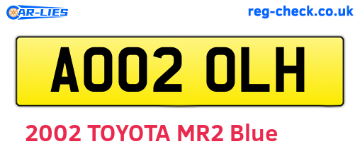 AO02OLH are the vehicle registration plates.