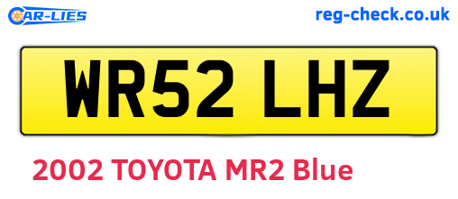 WR52LHZ are the vehicle registration plates.