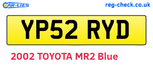 YP52RYD are the vehicle registration plates.