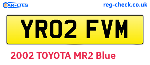 YR02FVM are the vehicle registration plates.