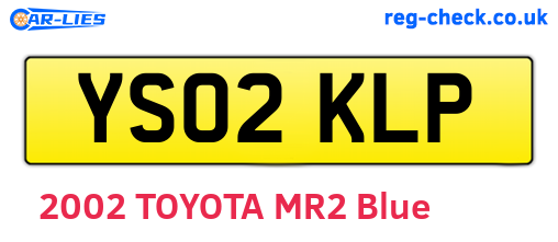 YS02KLP are the vehicle registration plates.
