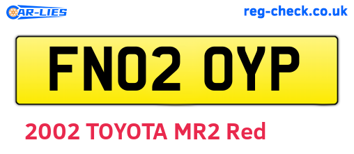 FN02OYP are the vehicle registration plates.