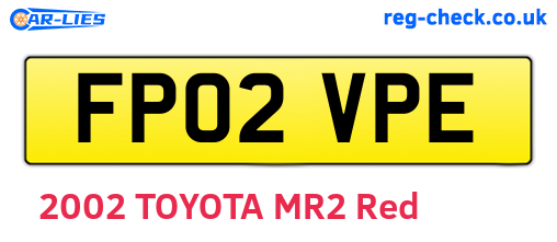 FP02VPE are the vehicle registration plates.