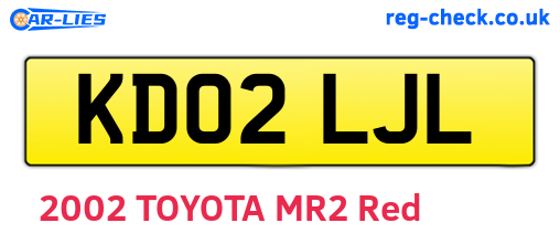 KD02LJL are the vehicle registration plates.