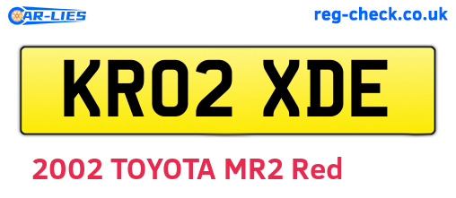 KR02XDE are the vehicle registration plates.