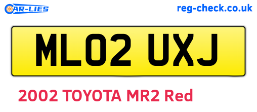 ML02UXJ are the vehicle registration plates.