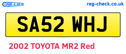 SA52WHJ are the vehicle registration plates.