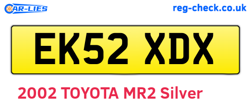 EK52XDX are the vehicle registration plates.