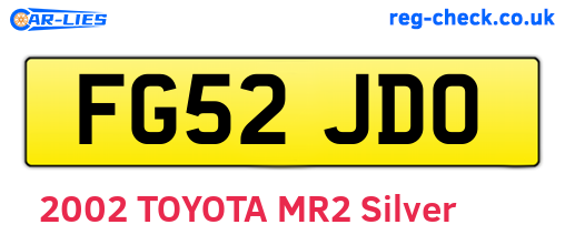 FG52JDO are the vehicle registration plates.