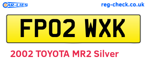 FP02WXK are the vehicle registration plates.