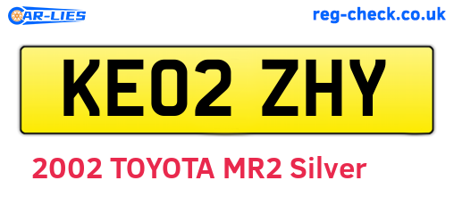 KE02ZHY are the vehicle registration plates.
