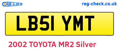 LB51YMT are the vehicle registration plates.