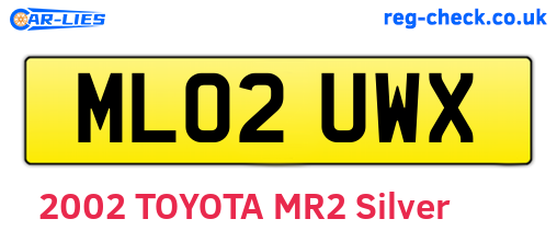 ML02UWX are the vehicle registration plates.