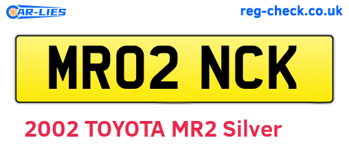 MR02NCK are the vehicle registration plates.