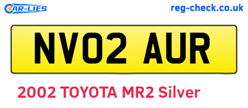 NV02AUR are the vehicle registration plates.