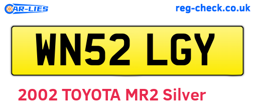 WN52LGY are the vehicle registration plates.