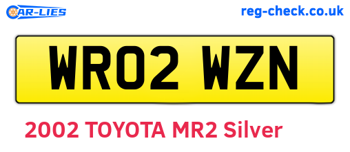 WR02WZN are the vehicle registration plates.