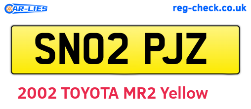 SN02PJZ are the vehicle registration plates.