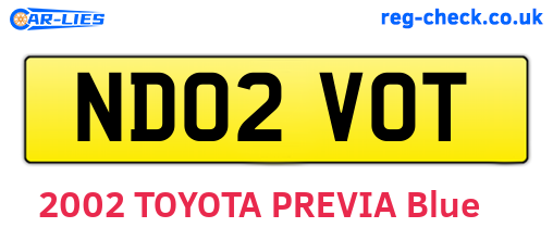 ND02VOT are the vehicle registration plates.