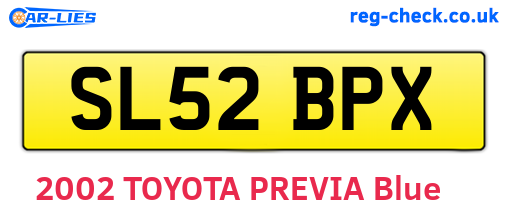 SL52BPX are the vehicle registration plates.