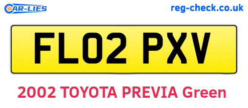 FL02PXV are the vehicle registration plates.