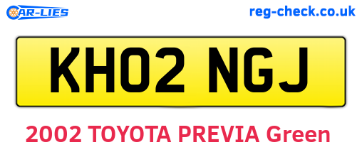 KH02NGJ are the vehicle registration plates.