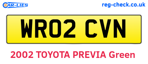 WR02CVN are the vehicle registration plates.