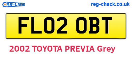 FL02OBT are the vehicle registration plates.