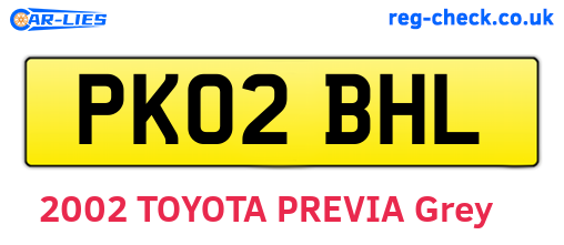 PK02BHL are the vehicle registration plates.