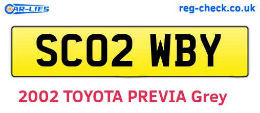 SC02WBY are the vehicle registration plates.
