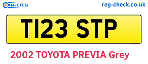 T123STP are the vehicle registration plates.